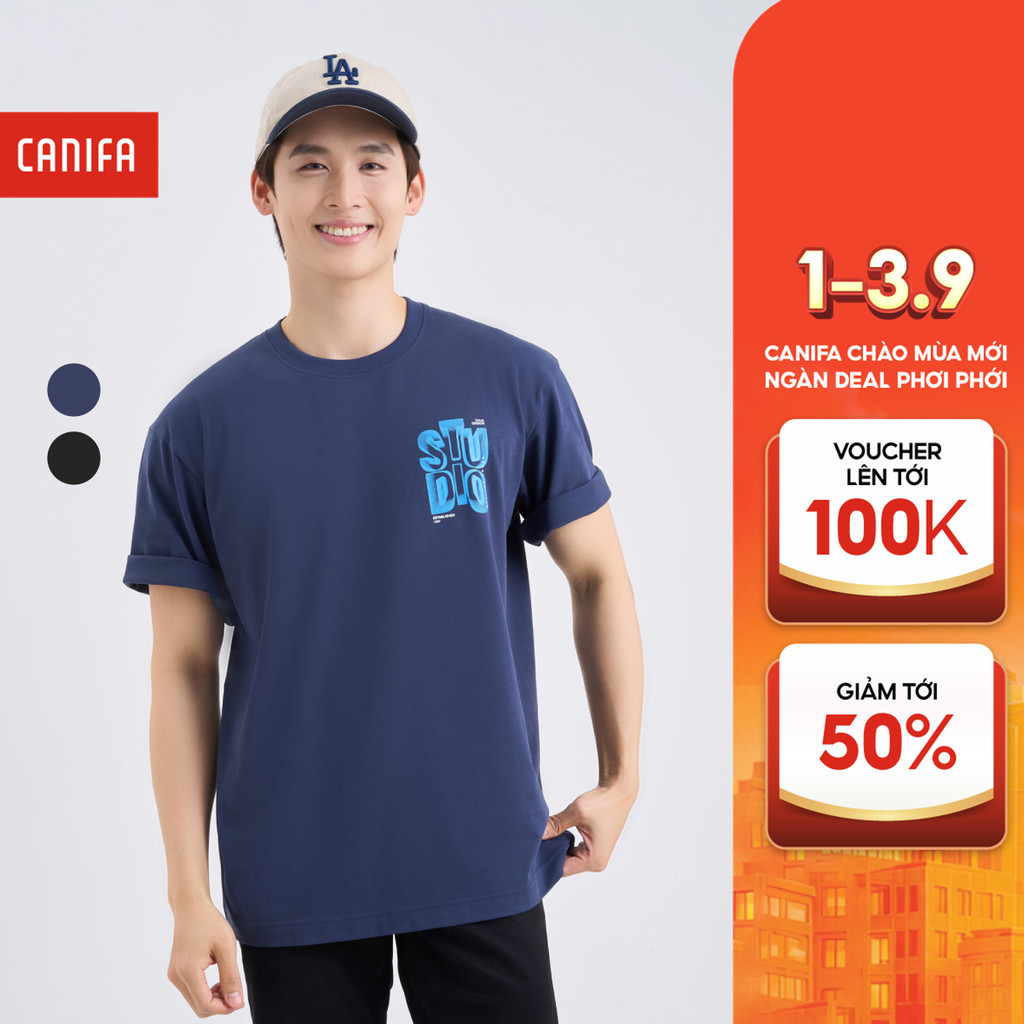 Áo phông nam CANIFA cộc tay có hình in 8TS25C001