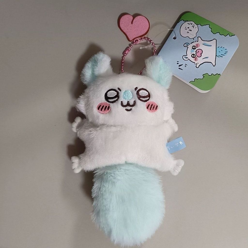 Móc khóa Chiikawa  Giika wow chiikawa trái tim yêu thương Momonga quấn khăn tay cầm mặt dây chuyền M