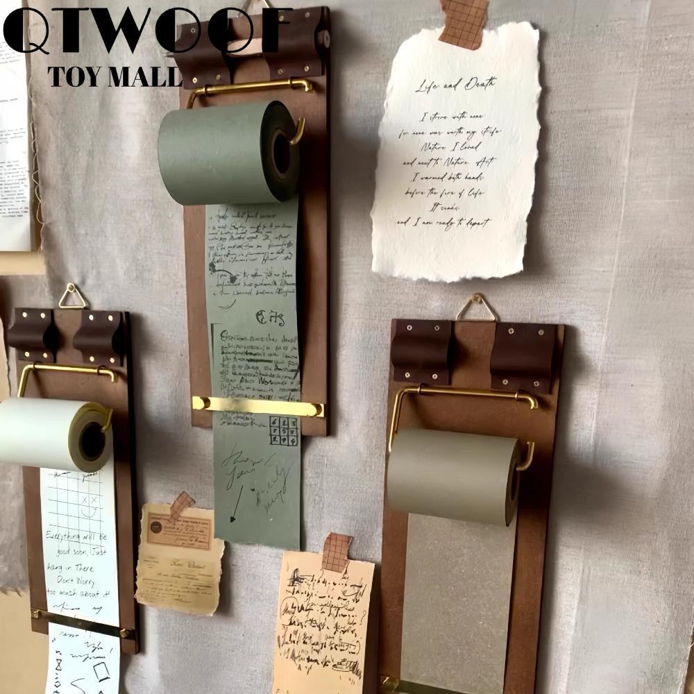 QTWOOF Vintage Clipboard, DIY Crafts Retro Kraft Notebook Set, Handmade Refillable Kraft Paper Roll 