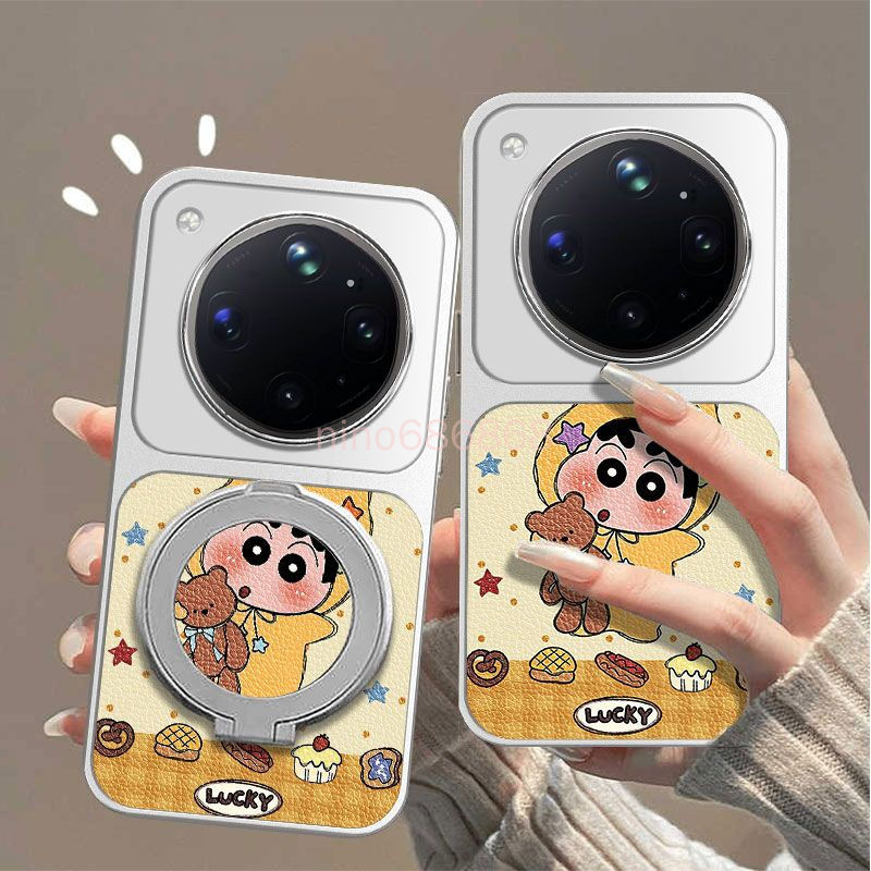 Ốp điện thoại Vivo x500 pro max X300 Pro Max Da cừu Cửa sổ lớn Starman Shin-Chan Bracket Vỏ bảo vệ