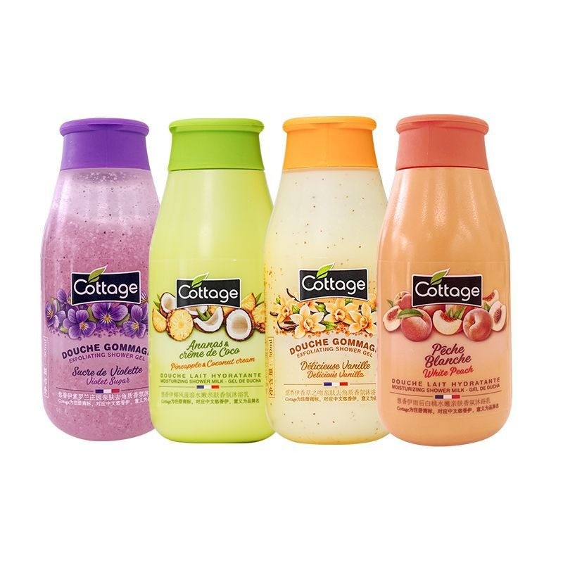 Cottage / Cottage Gel tắm tẩy tế bào chết Dứa Đào Dưỡng ẩm dưỡng ẩm Cottage Sữa tắm HF9426 @