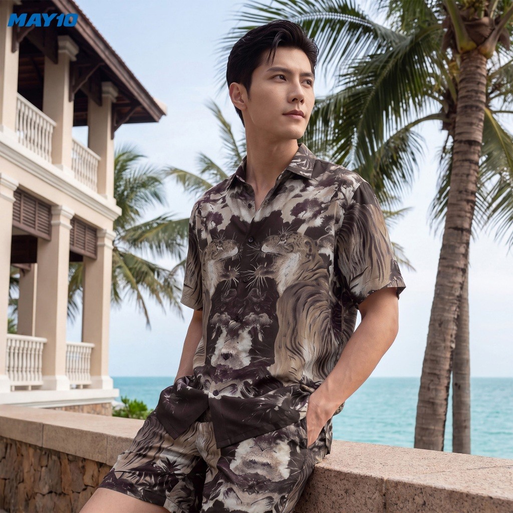 Bộ quần áo lanh nam May 10 mã 060126245ON 9