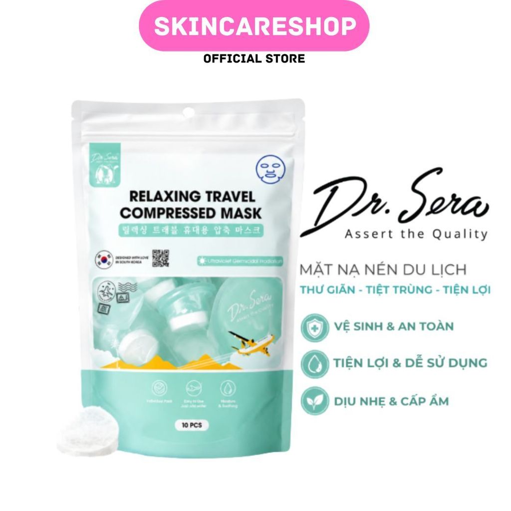 Mặt Nạ Nén DR.SERA Relaxing Travel Compressed Mask -Túi 10 Mask