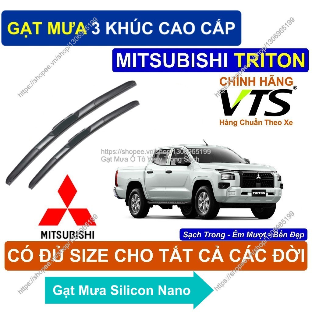 Gạt Mưa 3 Khúc Kính Lái Cao Cấp Mitsubishi Triton/ Cặp G.ạt Mưa Kính Lái Mitsubishi Triton/  Triton