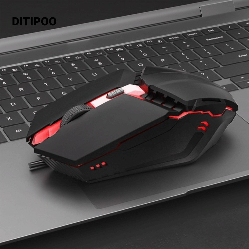Chuột chơi game có dây DITIPOO, Chuột chơi game quang học 4 nút, Thiết kế tiện dụng đầy màu sắc Thiế