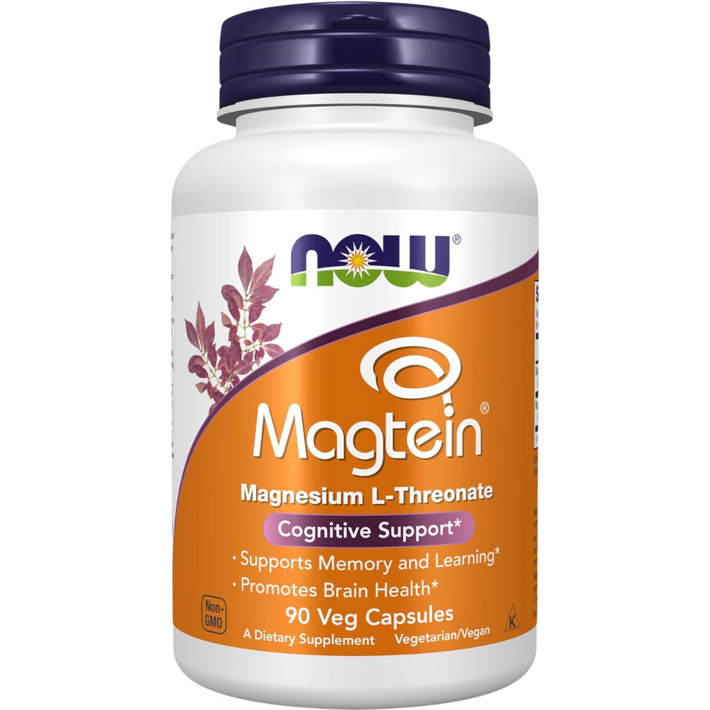 NOW Magtein Magnesium L-Threonate 90 viên Magie L-Threonate Mỹ hỗ trợ não cải thiện trí nhớ giảm căn