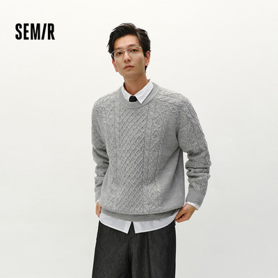 Semir Áo len nam dệt tay giặt được, màu nguyên chất, phù hợp làm quần áo đôi rời mùa đông