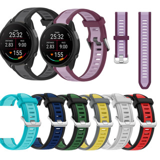Dây đeo silicon 20mm 22mm cho Garmin Forerunner 70 170 265 255 245 245 245M 645 645M 55 158 165 Âm nhạc 970 570 42mm 47mm Bạc Buck Thay thế Đồng hồ thông minh chắp vá cổ tay