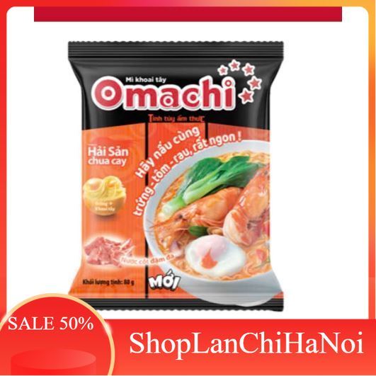 Thùng 30 gói mì khoai tây Omachi Hải sản Chua cay vị mới