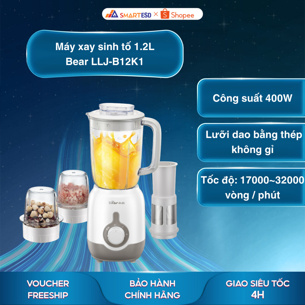 Máy xay sinh tố 1.2L Bear LLJ-B12K1 - Hàng Chính Hãng