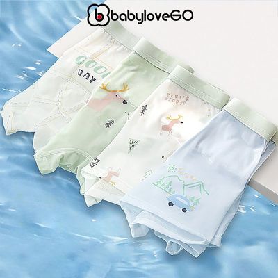 Quần lót cho bé trai BabyloveGO quần sịp boxer trẻ em chất cotton co giãn mềm mại NT124