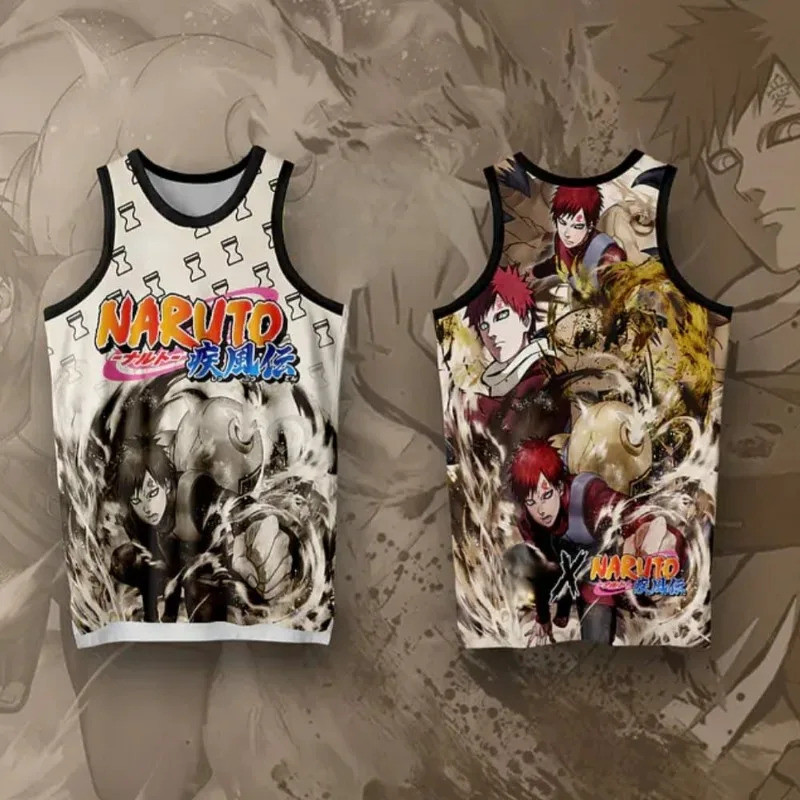 2026 Naruto Gaara Shukaku Tank Top Unisex, Áo thun không tay thể thao thông thường Anime, Áo mềm tho