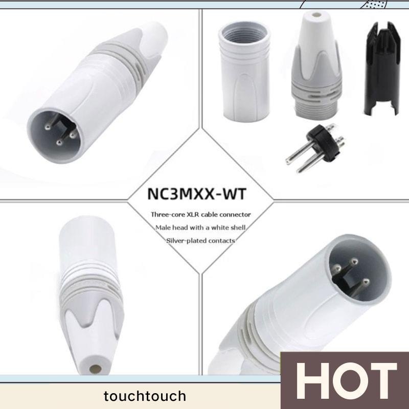 Dành Cho Âm Thanh Tương Thích Trắng XLR Cắm 3 Chân Mạ Bạc Nam Kết Nối NC3FXX- DIY Micro Cáp Kết Nối 