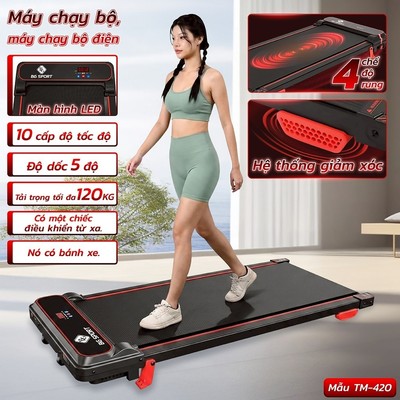 [MALL] TREADMILL TM420  MÁY CHẠY BỘ ĐIỆN NHỎ GỌN, MÁY RUNG 4 CHẾ ĐỘ HỖ TRỢ SỨC KHỎE