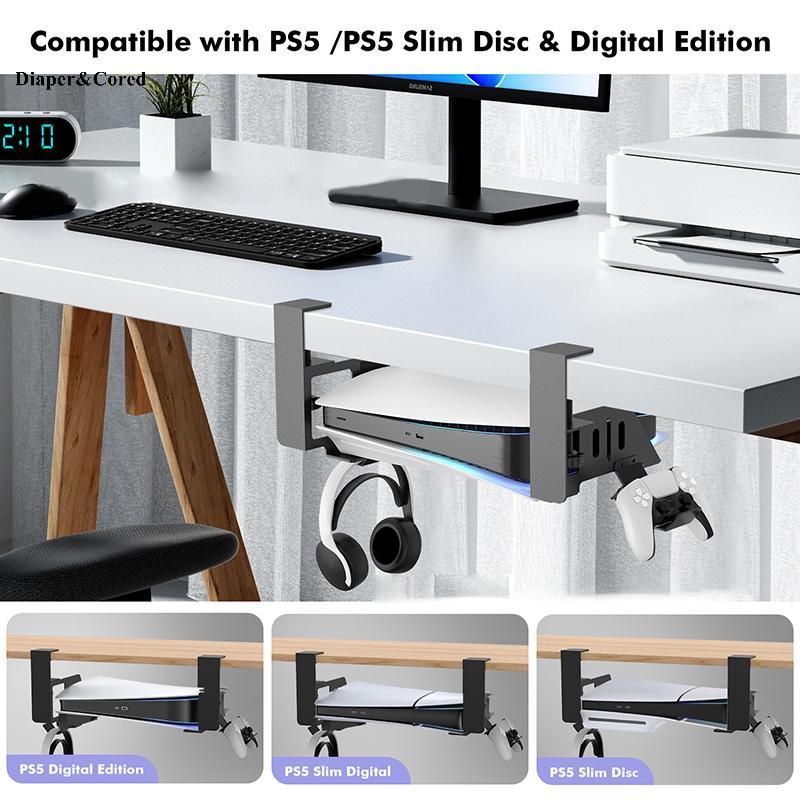 DIAPER & CORED "& Slim Game Console Stander Bracket Under Table Holder," YTH