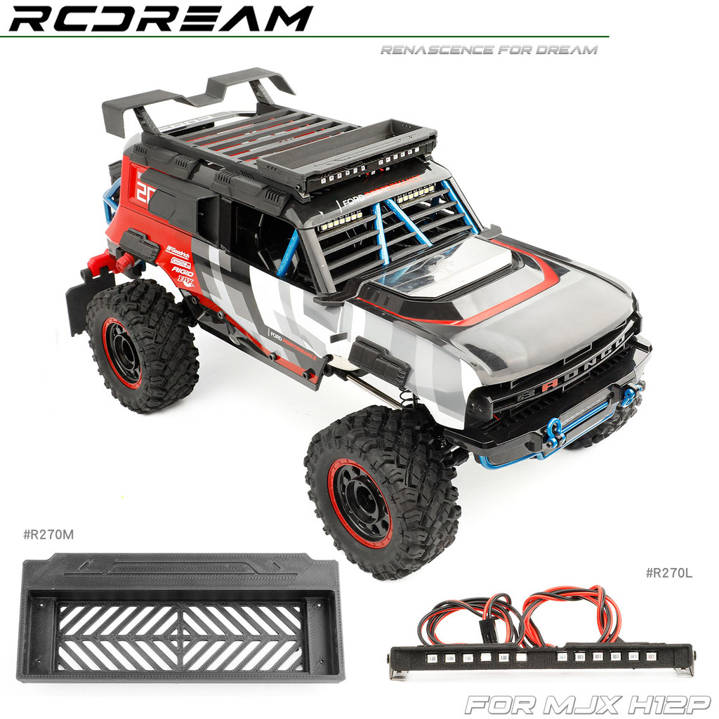 RCDream 1 / 12 MJX H12P Mái Đèn Chiếu Sáng Mái Mái Trước Giá Hành Lý Phụ Kiện Bảo Vệ