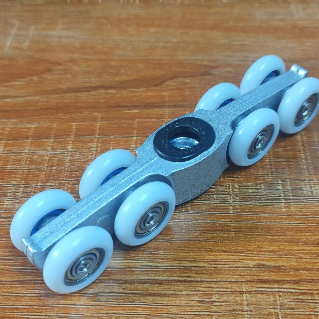 Bánh xe treo cửa trượt, ray trượt kính gỗ, phụ kiện ray treo cửa lùa êm nhẹ, bánh xe dẫn hướng ray t