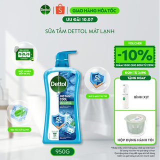 Sữa tắm Dettol Cool kháng khuẩn, mát lạnh tức thì - chai 950g