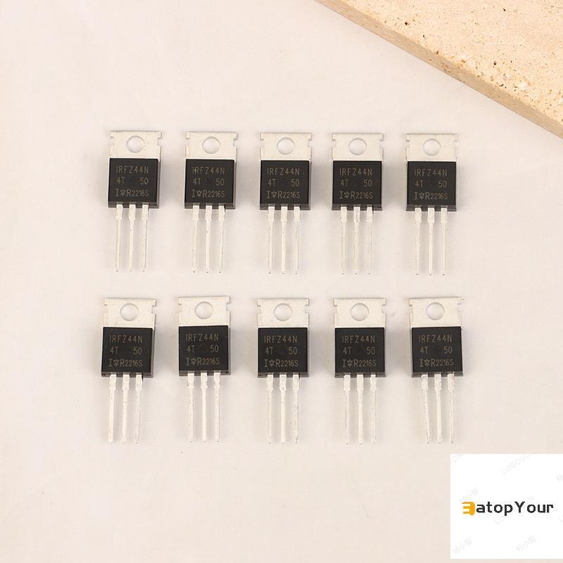 EatopYour 10 Chiếc IRFZ44N TO220 IRFZ44NPBF TO-220 IRFZ44 Mosfet Transistor Kit Oril 55V 49A MOS Tub