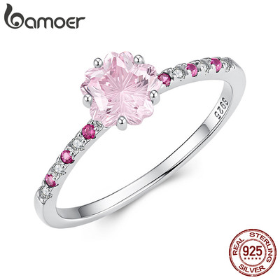 Nhẫn Bạc Bamoer 925 Hoa Anh Đào Trang Sức Thời Trang Quà Tặng Cho Nữ