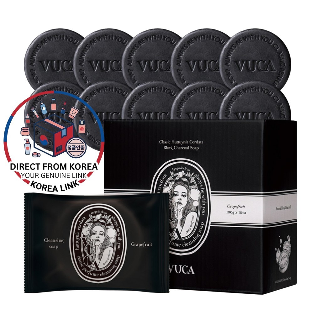[vuca] Xà phòng than đen Houttuynia Cordata cổ điển, Bưởi, 100g, 10 cái / Xà phòng than Hàn Quốc của