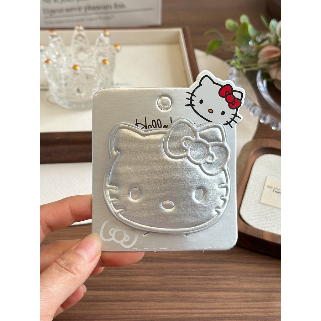 Chính Hãng Hello Kitty Nhật Bản Dễ Thương Bạc BB Kẹp Hello Kitty pu Da Tóc Cô Gái Ngọt Ngào Nổ Kẹp