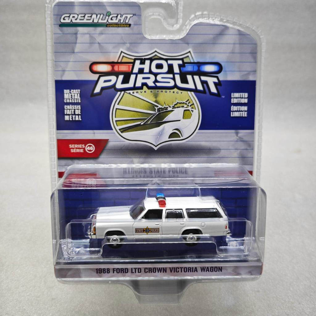 Đèn xanh 1: 64 Theo dõi nóng 46-1988 Ford LTD Crown Victoria Station Car Illinois State Police Car