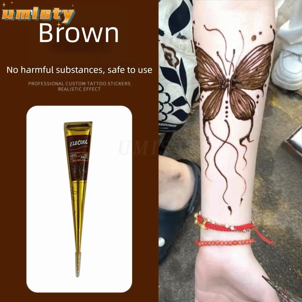 Kem xăm Henna UMITY, Bán vĩnh viễn Dễ sử dụng Henna Paste Cone, Kem Henna Nâu Đen Tạm Thời Mehndi Bo