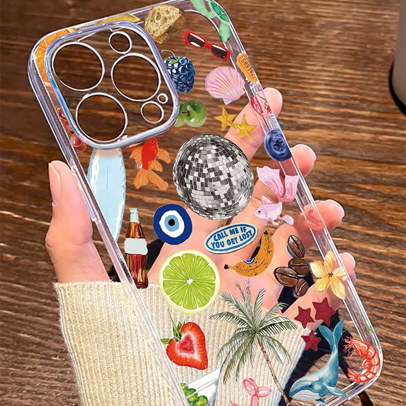 Họa tiết Disco Element Thích hợp cho vỏ bảo vệ điện thoại iPhone 14 / 15 / 16 Vỏ mềm Apple 11 / 12 /