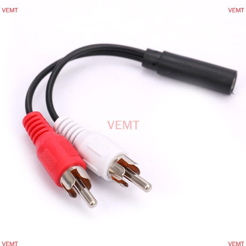 [VG] Đầu nối RCA Nữ 3,5mm ja Stereo Cable Y cắm vào 2 RCA Nam Adapter Cable MỚI