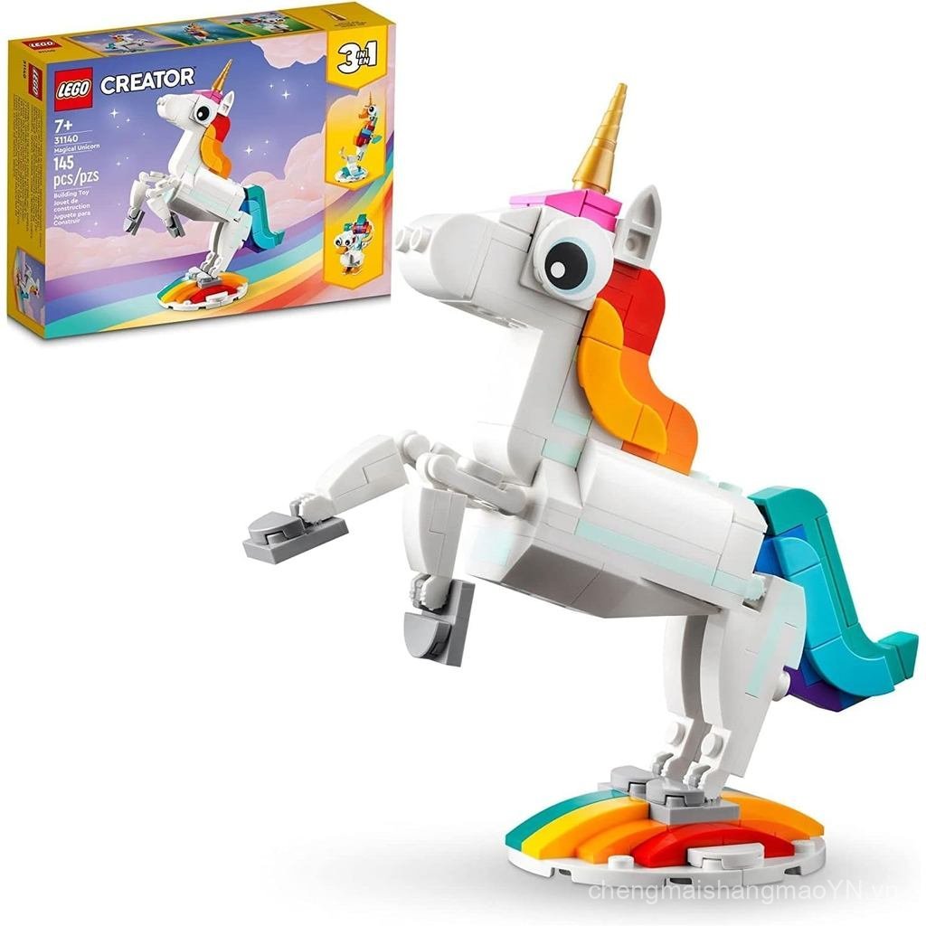 LEGO Creator Đồ chơi kỳ lân ma thuật 3 trong 1, biến thành cá ngựa thành con công, Nhân vật động vật
