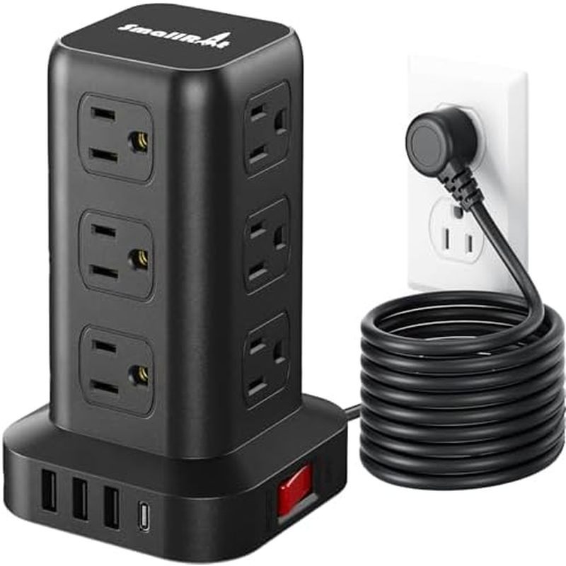 Extension Cord with Multiple Outlets, SMALLRT Surge Protector Power Strip Tower, 10FT Outlet Extende