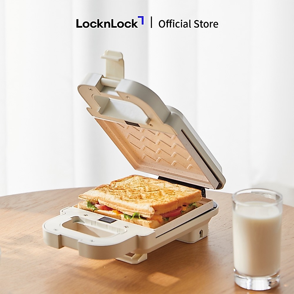 Máy kẹp nướng bánh LocknLock Bianco Sandwich maker Màu ngà EJB126IVY