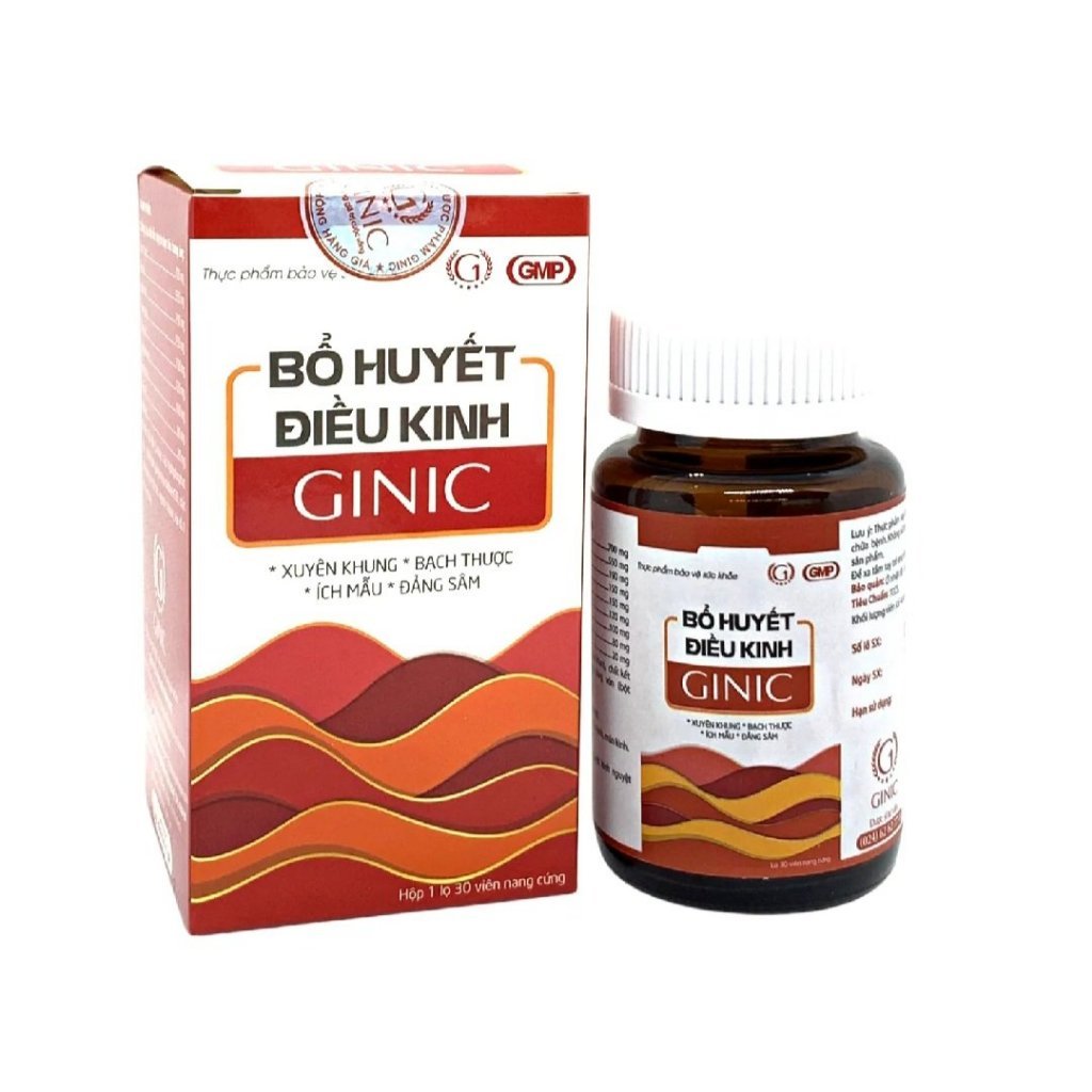 Bổ huyết điều kinh GINIC - Bổ huyết, lưu thông khí huyết, điều hòa kinh nguyệt