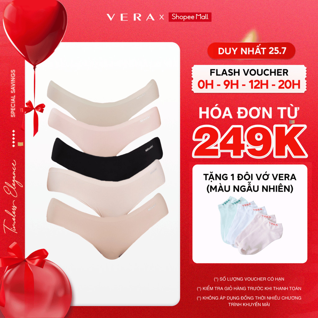 COMBO 5 Quần lót nữ Misaki đúc su lạnh mềm lưng vừa không viền cao cấp thoải mái thoáng khí - M1018