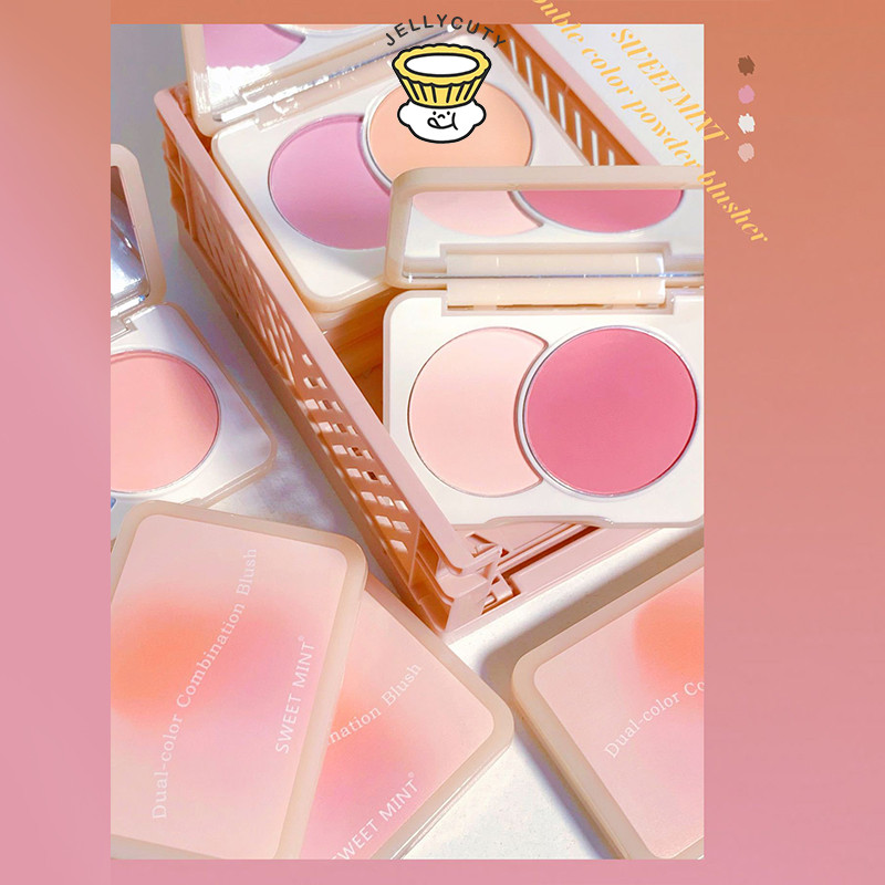 [jell] Blusher Chống Mồ Hôi Chống Thấm Nước Hai Màu Blusher Matte Creamy Tone Blusher
