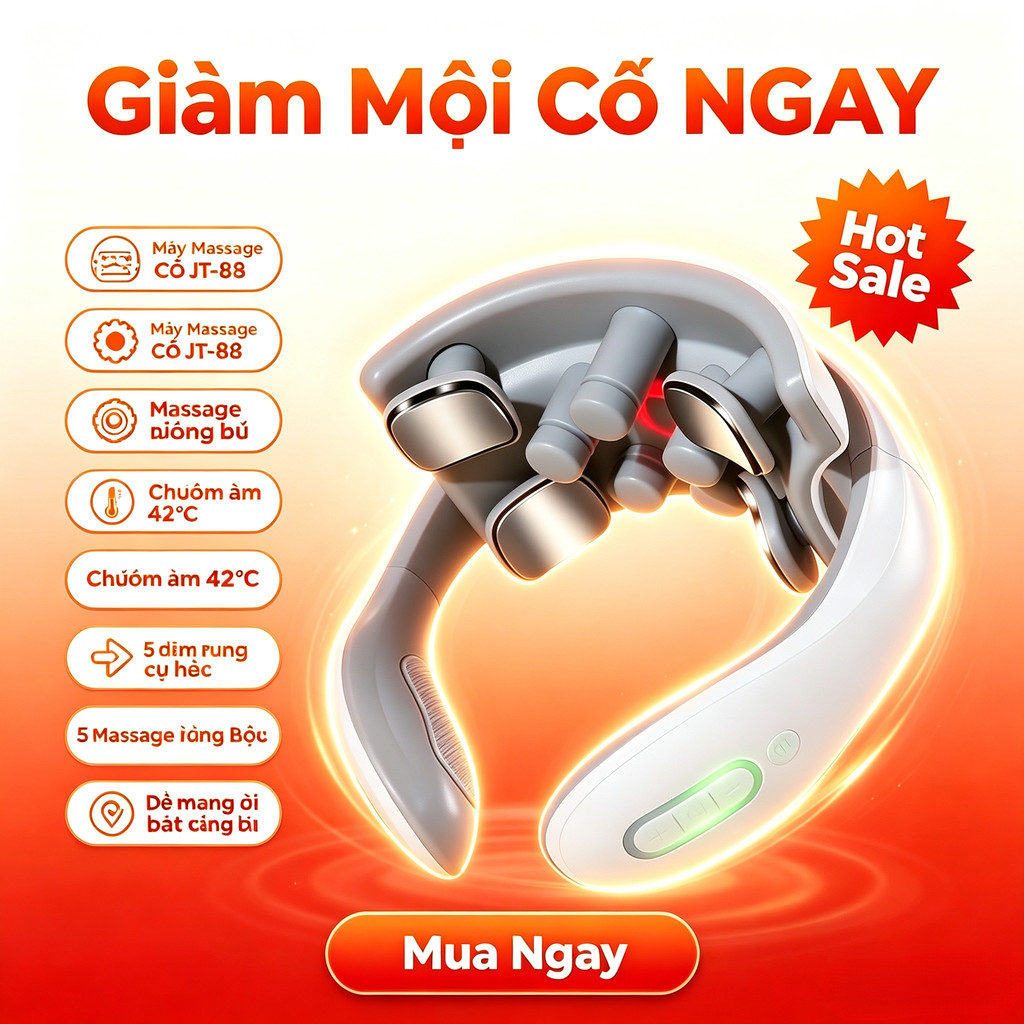 Máy massage cổ vai gáy JT88 Mát Xa Xung Điện Cùng 5 Đầu, , chính hãng [giảm đau cổ vai gáy]