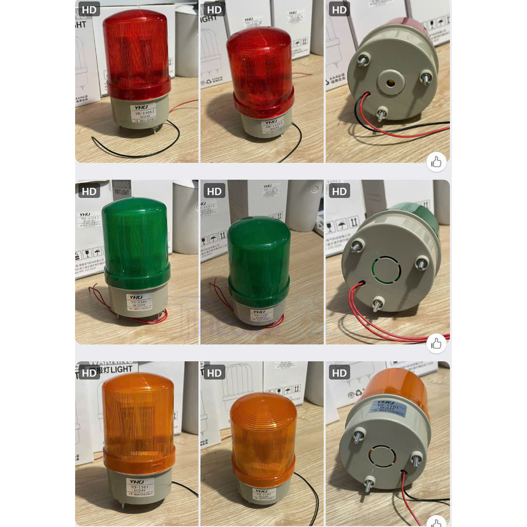Đèn LED Xoay Cảnh Báo LTE 1101 1101J/ YH-1101J 12V/24V/220V, Có Còi Báo Động an toàn Công trình chốn
