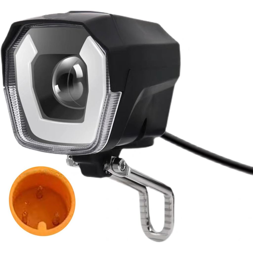 Đèn pha xe đạp điện để đi đêm 3 chân Đầu nối nam LED Đèn trước 24V 36V 48V 52V Đèn an toàn xe đạp si