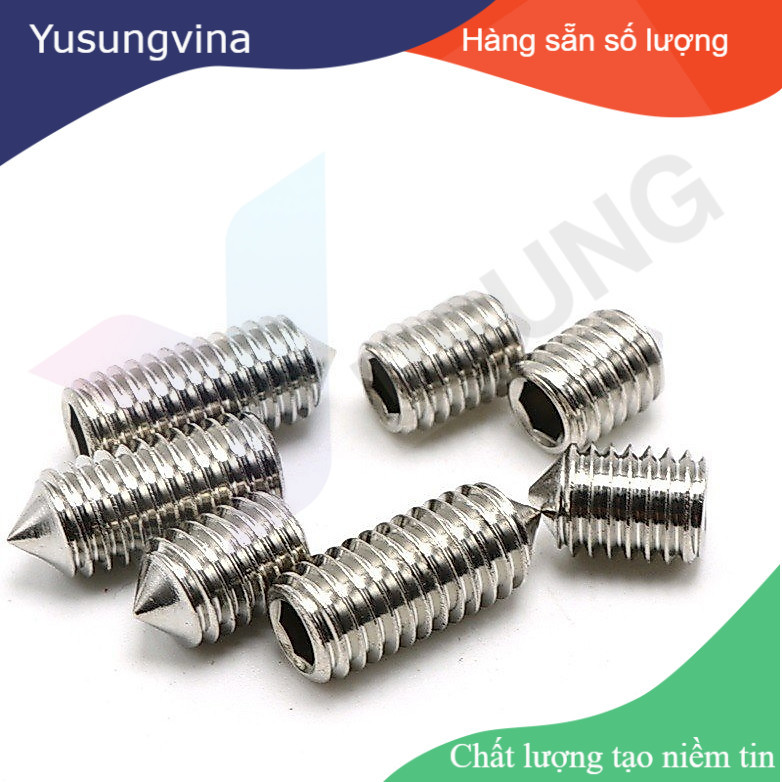 (INOX304) 50 cái  M3-M8 Vít trí đầu nhọn inox304 M3-M8 sẵn hàng số lượng lớn