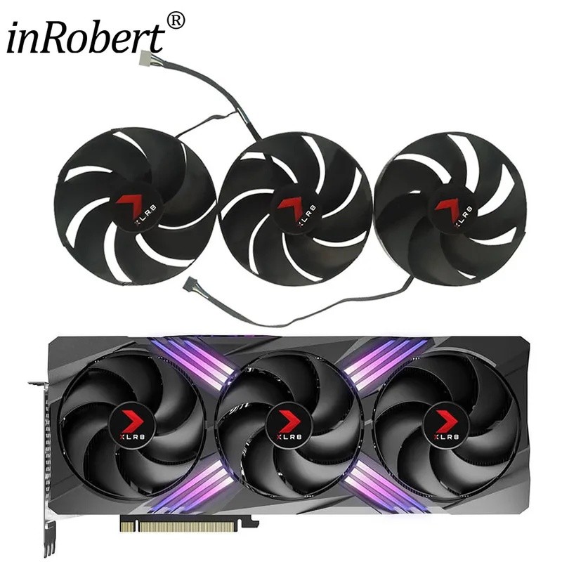 AR​Quạt Card Video TX4070Ti RTX4080 RTX4090 Cho PNY GeForce RTX 4070 Ti 4080 4090 XLR8 Quạt Làm Mát 
