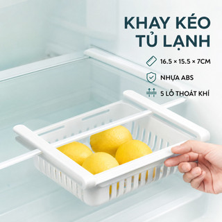 Khay nhựa đựng thức ăn trong tủ lạnh co giãn thông minh tiết kiệm không gian