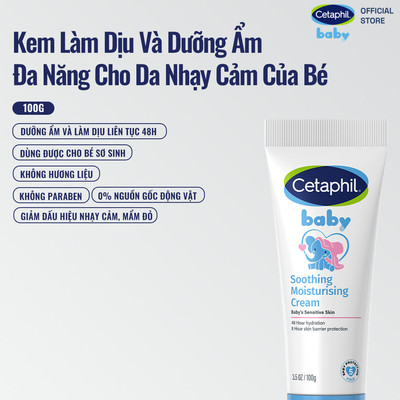 [MỚI] Kem dưỡng ẩm và làm dịu cho bé Cetaphil Baby Soothing & Moisturising Cream tuýp 100g