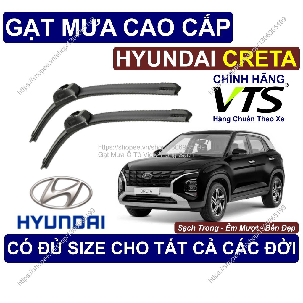 Gạt Mưa Sạch Êm Bền Kính Lái Hyundai Creta, Cặp Gạt Mưa Kính Lái Hyundai Creta..., Có Đủ Size Cho Cá
