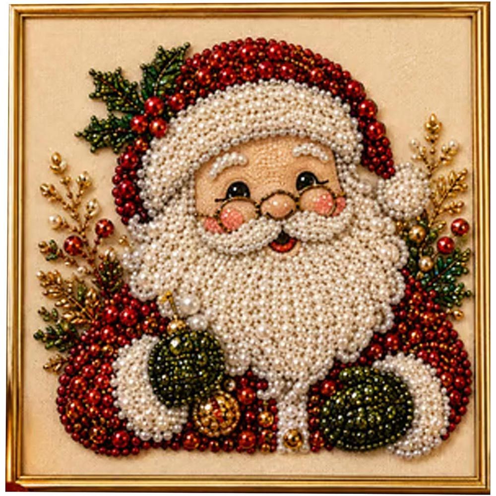 Framed Santa Diamond Painting Kit Bead‑Inlaid Mosaic Picture DIY Hand‑Made For Christmas Household O