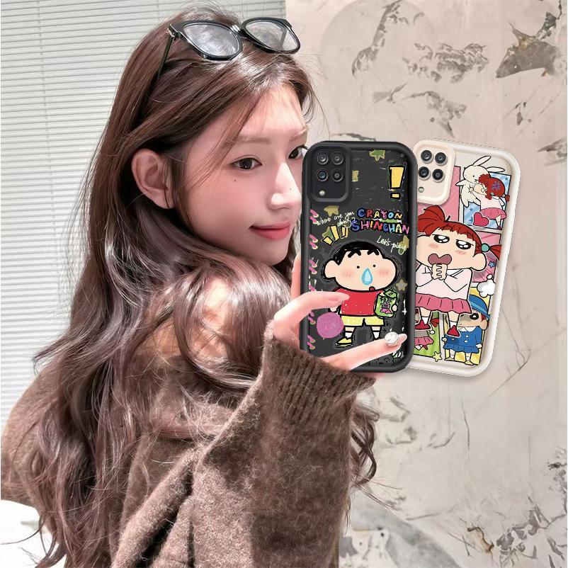Ốp Lưng Cho Samsung Galaxy A12 M12 A22 4G 5G Crayon Shin-chan Cặp Đôi Mềm TPU Chống Sốc Vỏ Điện Thoạ