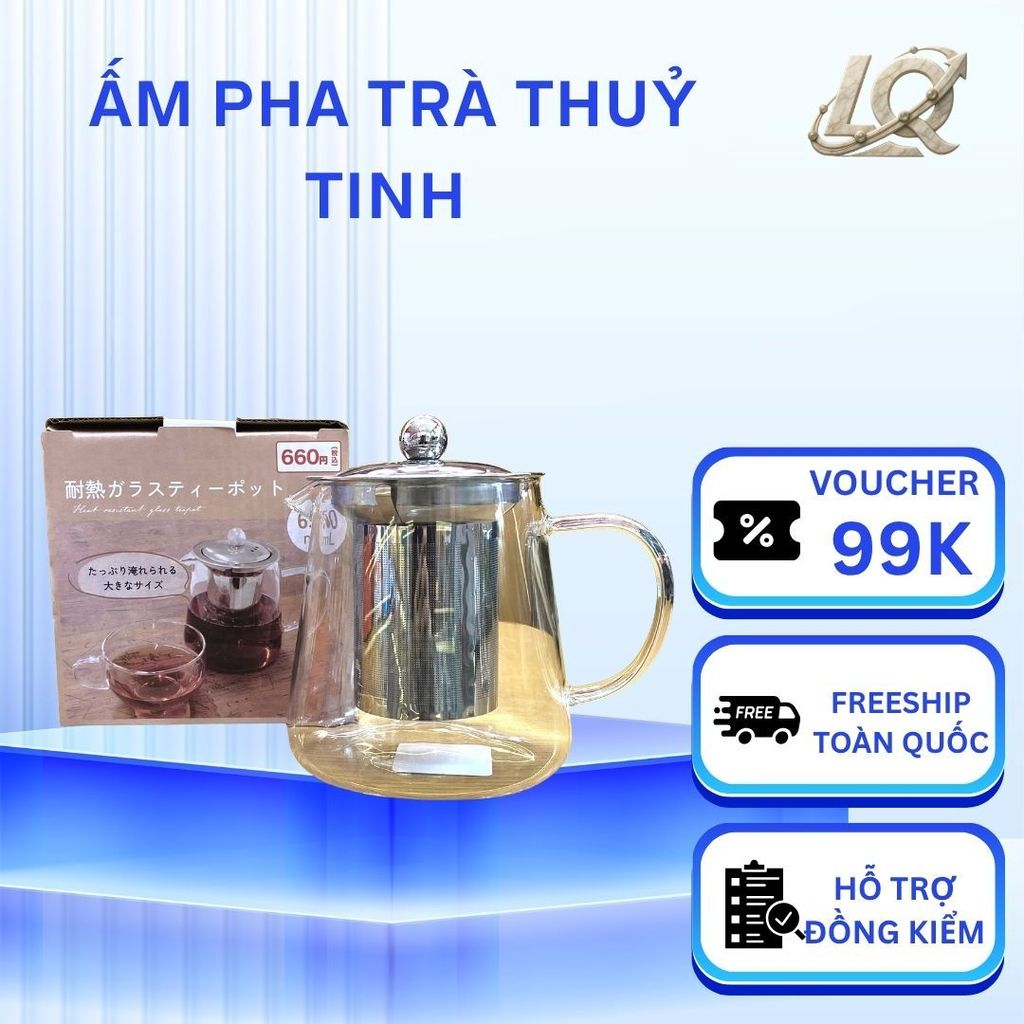 LQ- Ấm Siêu Tốc Thủy Tinh Lebenlang LBE2819 – Dung Tích 1.8L, Lõi Lọc Trà Inox, Bảo Hành 2 Năm