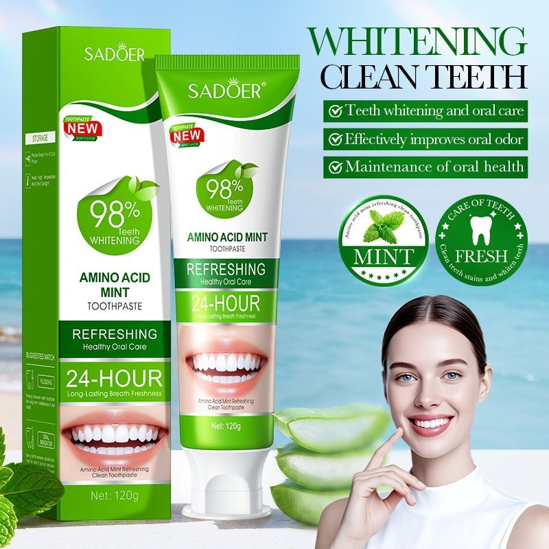 Kem Đánh Răng SADOER Axit Amino Bạc Hà Kem Đánh Răng Tươi Răng Sạch Hơi Thở Tươi CERP
