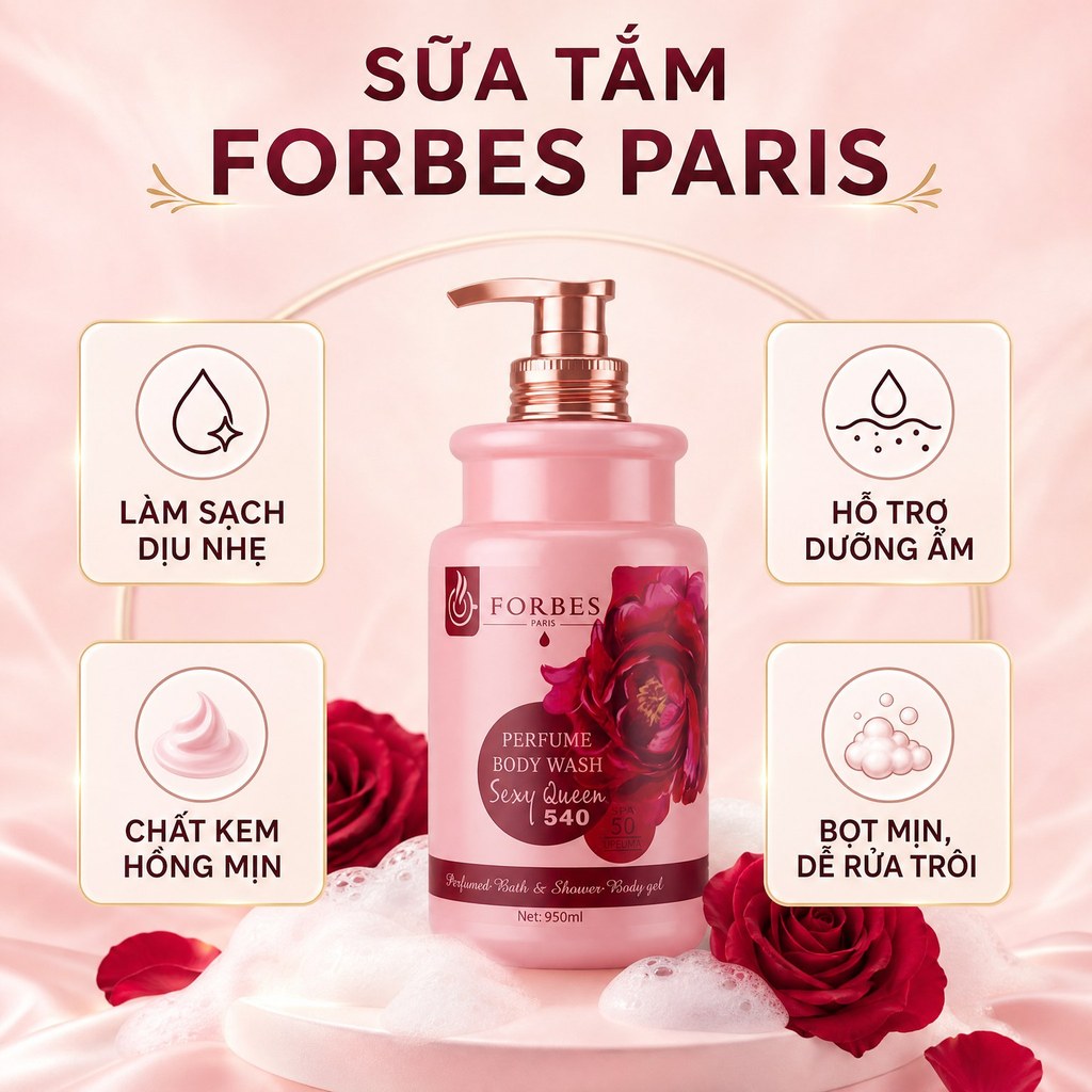 Sữa tắm Forbes dưỡng sáng da hương nước hoa chính hãng 950ml