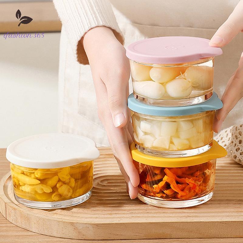 [LF] Hộp đựng thực phẩm tròn an toàn cho lò vi sóng Bình thủy tinh Borosilicate cao Bình kín Tủ lạnh